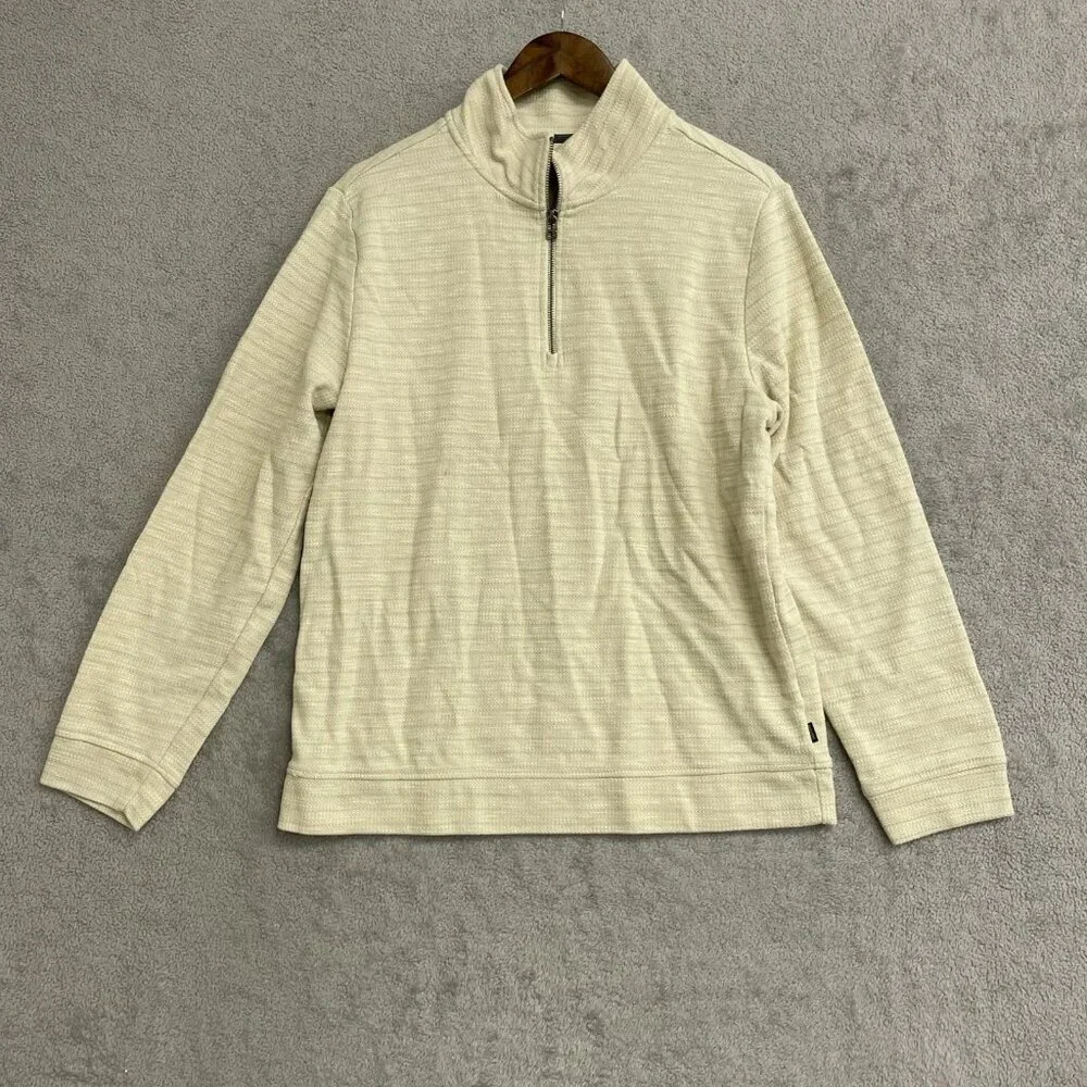 NWOT Dockers Men's M Beige Quarter-Zip Sweatshirt Cotton/Poly Blend Casual M0063